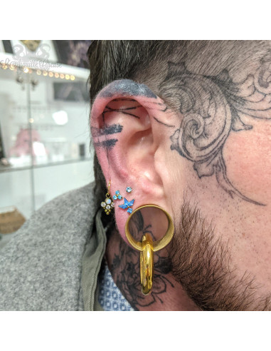 Anneau segmenté plaqué or, ouverture facile