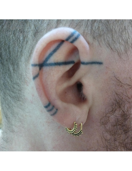 Anneau segmenté ethnique pvd or, ouverture facile