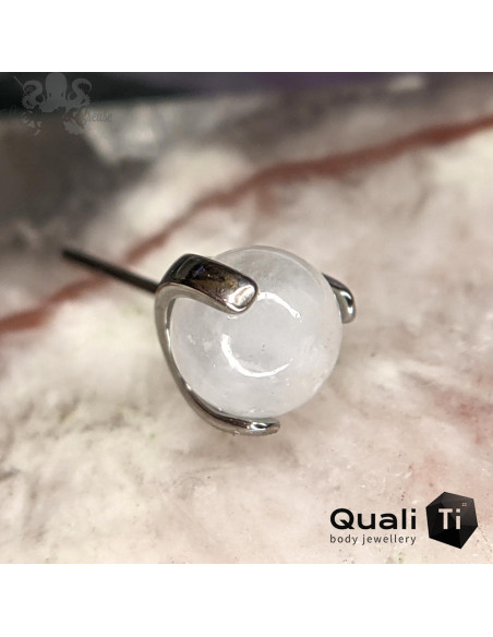 Sphère de Moonstone Rainbow en titane Threadless - QualiTi