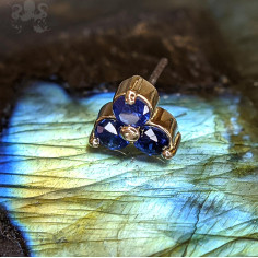 Trèfle en or jaune 18 carats et pierres fines - Threadless