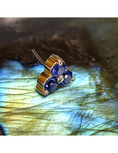 Trèfle en or jaune 18 carats et pierres fines - Threadless