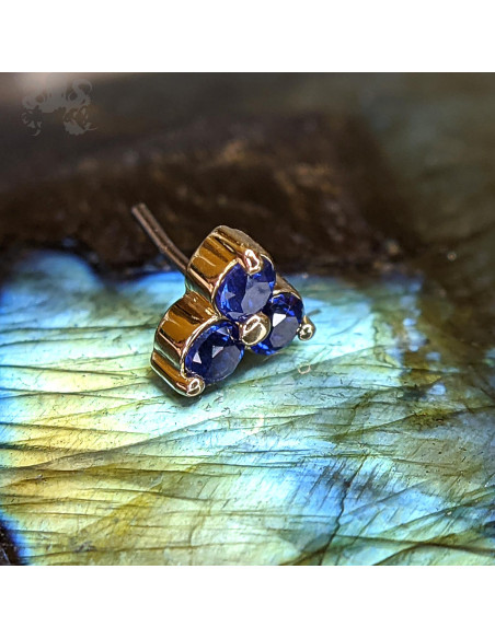 Trèfle en or jaune 18 carats et pierres fines - Threadless