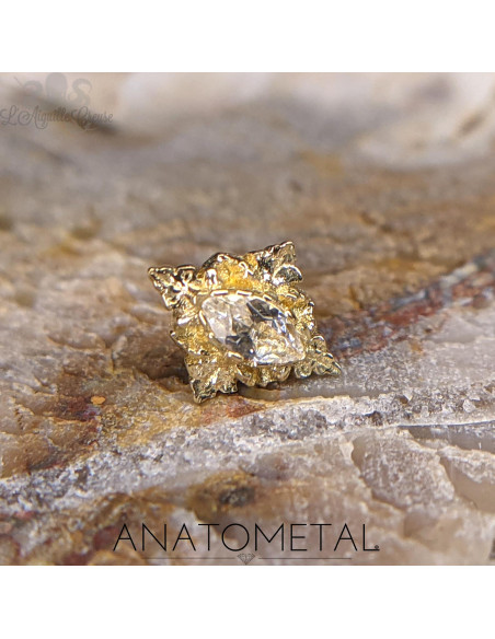 Manteca en or jaune 18 carats et topaze blanche ANATOMETAL Threadless