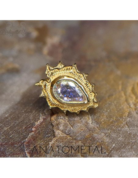 Anjou en or jaune 18 carats et zircon ANATOMETAL Threadless