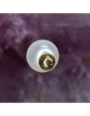 Perle d'eau douce et or jaune 18 carats , pour bijou en 1 ou 1.2 mm