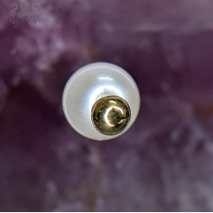 Perle d'eau douce et or jaune 18 carats - Threadless