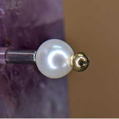 Perle d'eau douce et or jaune 18 carats - Threadless 2