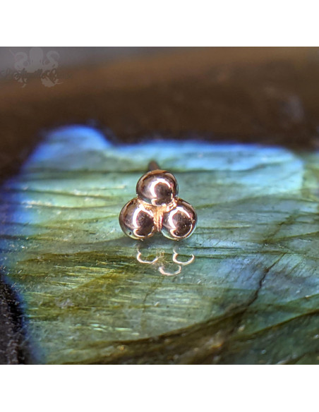 Accessoire tri-bead en or rose 18 carats Threadless