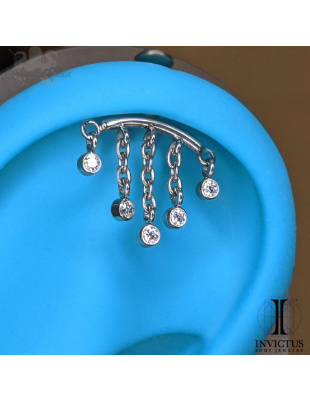 Accessoire Invictus en titane et zircons premiums - threadless