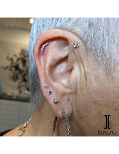 Marquise en or 14 carats  et zircon Threadless - Invictus