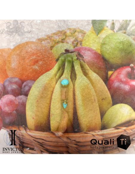 Cabochon de turquoise synthétique QualiTi en titane - pour 1.6 mm