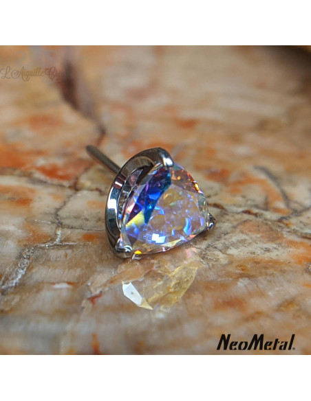 Accessoire 'Trillion' en titane orné d'un Zircon  Threadless - Neometal