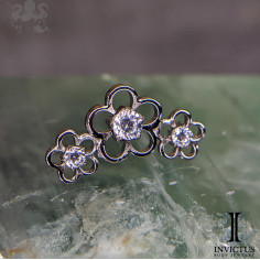 Fleurs de cerisiers Invictus en titane et zircons premiums - threadless 2