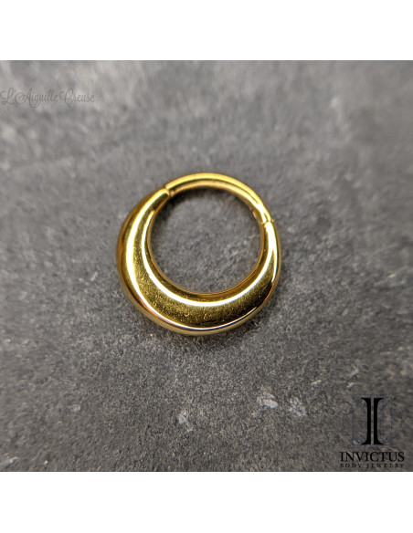 Anneau segmenté en titane pvd or 24 carats Invictus , ouverture facile