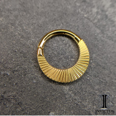 Anneau segmenté en titane pvd or 24 carats Invictus , ouverture facile