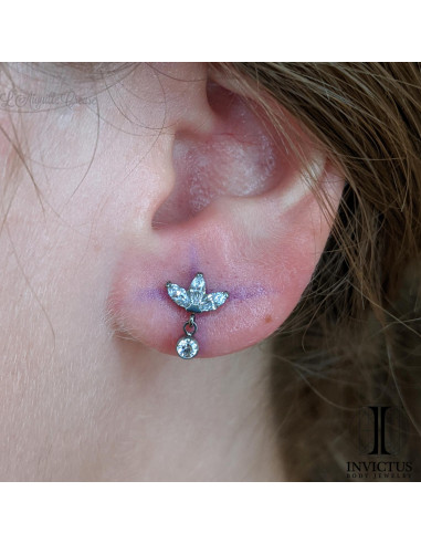 Marquise et pendentif Invictus en titane et zircons premiums - threadless