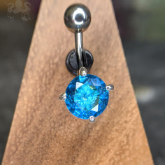 Bijou de nombril Zircon griffé en argent 925, banane en acier chirurgical 316L 2
