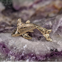 Carpe Koï en or jaune 14 carats  threadless - NAGA BODY JEWELRY