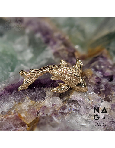 Carpe Koï en or jaune 14 carats  threadless - NAGA BODY JEWELRY