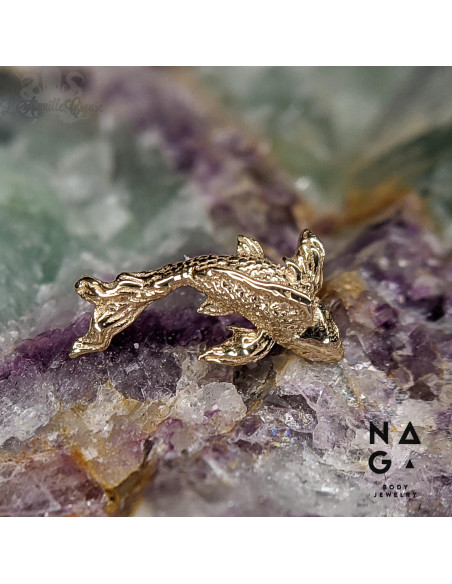 Carpe Koï en or jaune 14 carats  threadless - NAGA BODY JEWELRY