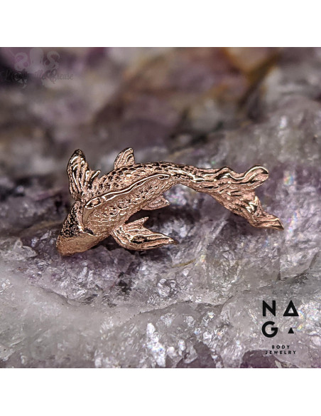 Carpe Koï en or rose 14 carats  threadless - NAGA BODY JEWELRY