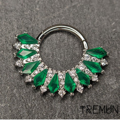 Anneau segmenté 'Tana' en titane et zircons Tremun