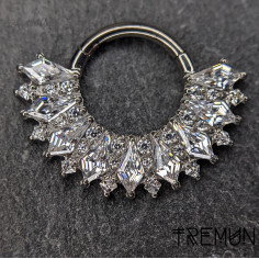 Anneau segmenté 'Tana' en titane et zircons Tremun 2