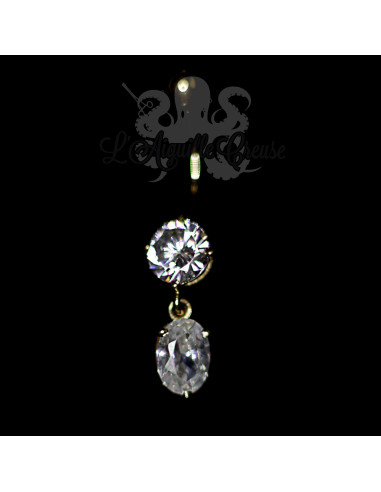 Bijou de nombril en Or 14 carats & zircons