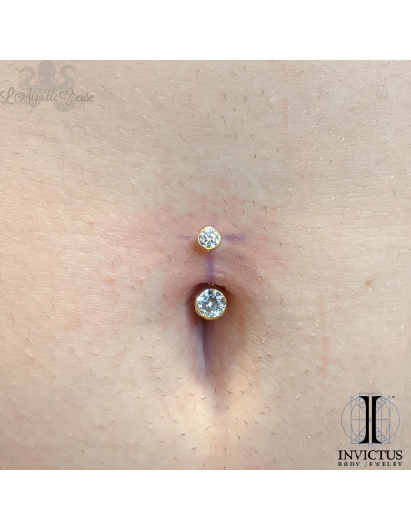 Bijou de nombril Invictus en titane pvd gold