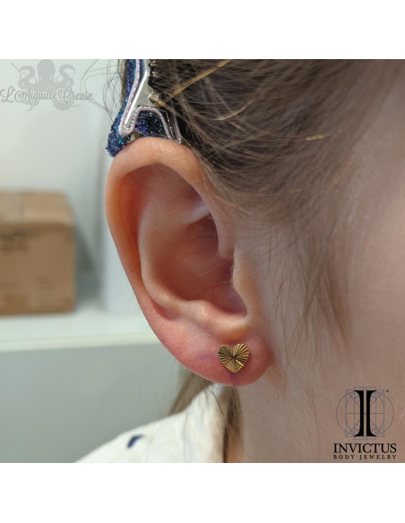 Coeur Invictus en titane pvd gold - pour 1.2 mm