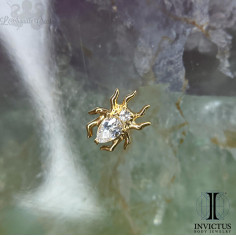 Araignée Invictus en titane pvd or 24 carats et zircon premium- threadless