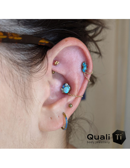 Cluster QualiTi en titane opales synthétiques & zircons - pour 1 ou 1.2 mm
