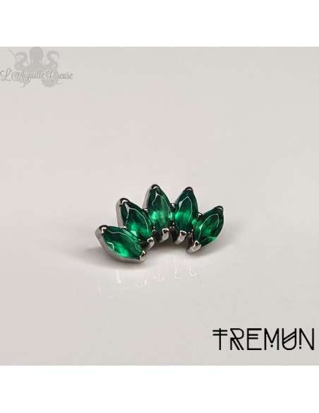 Marquise Tremun en titane & onyx verte , pour 1 ou 1.2 mm