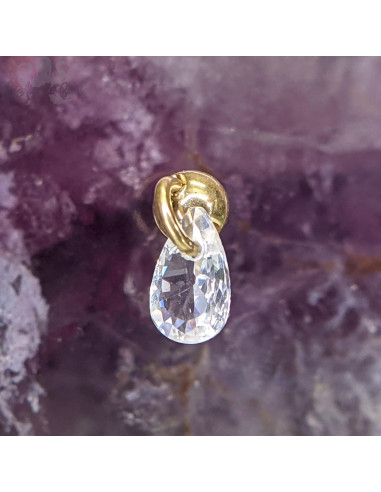 Goutte de zircon et titane pvd or Threadless