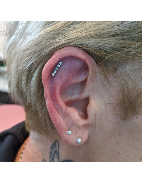 Accessoire en titane orné de zircons premiums - pour 1 ou 1.2 mm