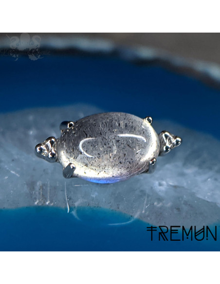 'Nola' Tremun en titane & pierre fine , pour 1 ou 1.2 mm