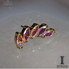 Mini Cluster Invictus en titane pvd or 24 carats et zircons- threadless