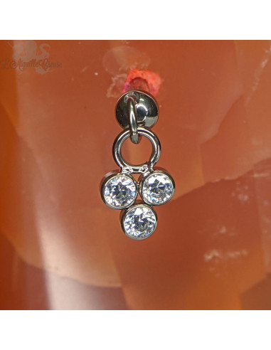 Trio de zircons et titane Threadless