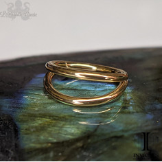 Double anneau segmenté en titane pvd gold Invictus, ouverture facile 2
