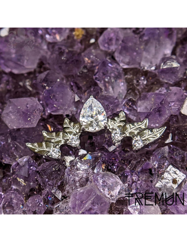 'Deborah' Tremun en titane & zircons , pour 1 ou 1.2 mm