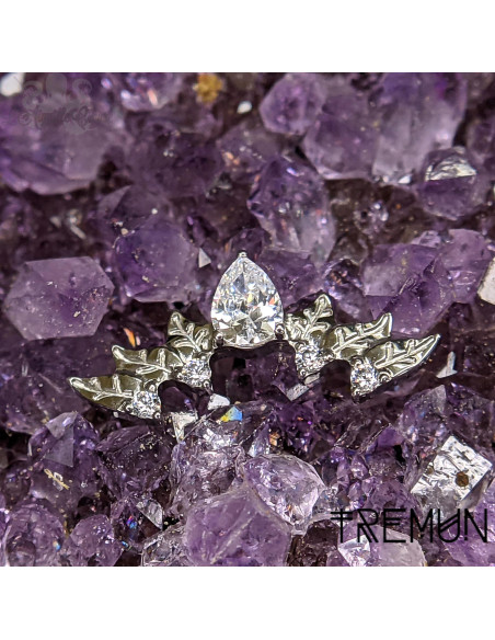 'Deborah' Tremun en titane & zircons , pour 1 ou 1.2 mm