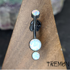 Bijou de nombril 'Annabelle' opales synthétiques et titane Tremun