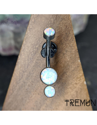 Bijou de nombril 'Annabelle' opales synthétiques et titane Tremun