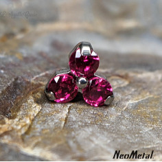 Trinity en titane orné de Zircons cubiques, Threadless - Neometal 2