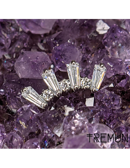 'Julia' Tremun en titane & zircons , pour 1 ou 1.2 mm