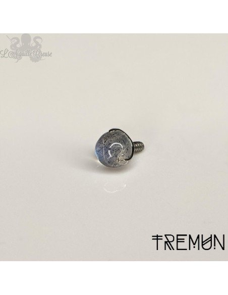 Sphère Tremun en titane & labradorite de 4 mm , pour 1.6 mm