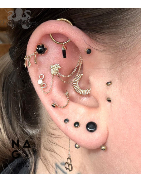 Accessoire en or 14 carats et onyx Threadless - Invictus