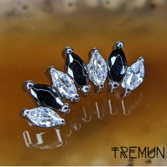 'Claudia' Tremun en titane & zircons , pour 1 ou 1.2 mm