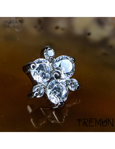 'Malorie' Tremun en titane & zircons , pour 1 ou 1.2 mm