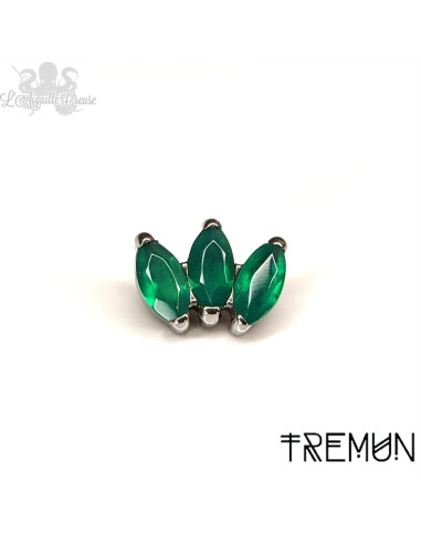 Marquise Tremun en titane & onyx verte , pour 1 ou 1.2 mm